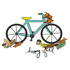 Happy Fall Bicycle Sticker