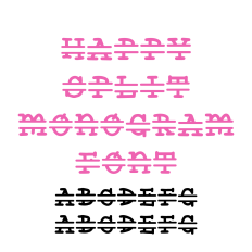 Happy Split Monogram Font, Serif Monogram Font, Custom Name Font