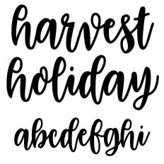 Harvest holiday brush script font