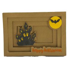 Happy Halloween Haunted House 3D Shadowbox Card