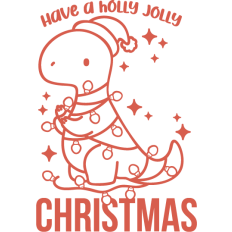 have a holly jolly christmas dino lineart