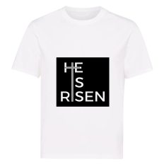He Is Risen Cross Text Design Tshirt