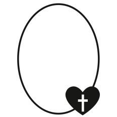 Cross Heart Oval Frame