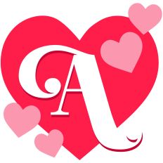 Heart Letter A