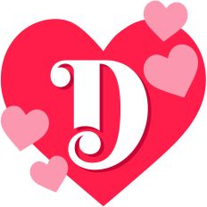 Heart Letter D