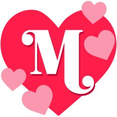 Heart Letter M