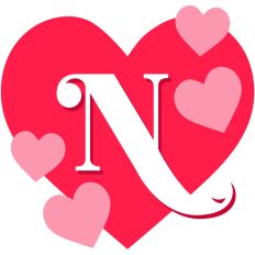 Heart Letter N