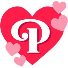 Heart Letter P