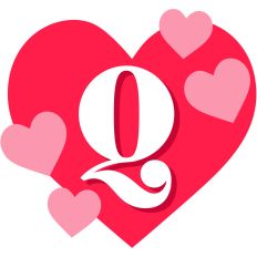 Heart Letter Q