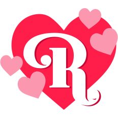Heart Letter R