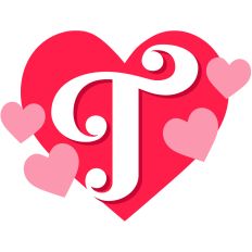 Heart Letter T
