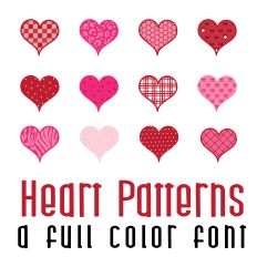 Heart Patterns Full Color Font