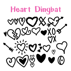 Doodle Heart Dingbat Font