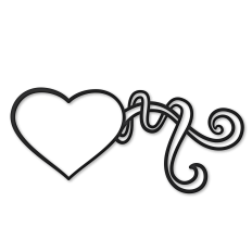 heart flourish doodle