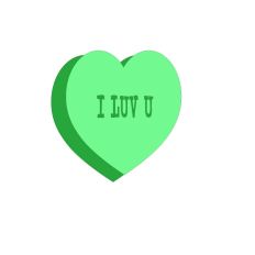 I Luv You Candy Heart Layered Cut File