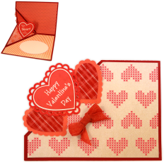 Card Valentine Hearts Corner Pop A6