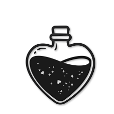 heart potion bottle doodle - filled