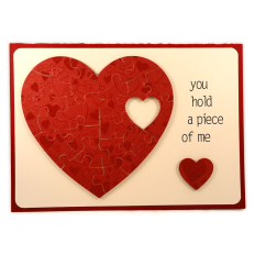 Card Heart Puzzle Mini Heart 5x7