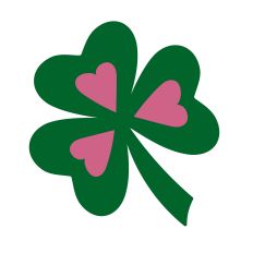 Simple Shamrock with Hearts for Paper Crafting - Silhouette Studio