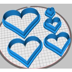 Heart Shape Cutter Set 5 Sizes for Cookie & Clay Crafts