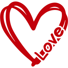 heart shape with love word