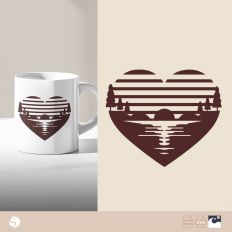 Heart-Shaped Nature Scene for Silhouette