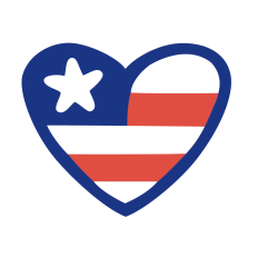 Heart USA Flag by Toni Imlay