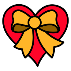 Heart with bow