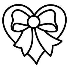Heart with bow Outline
