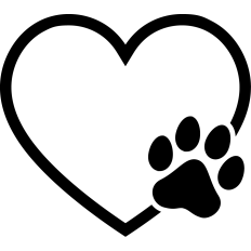 Heart with paw print