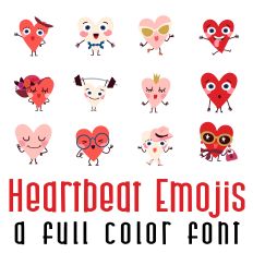 Heartbeat Emojis Full Color Font