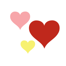 HEARTS of LOVE that are Red Pink Yellow