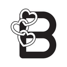 Letter B with hearts