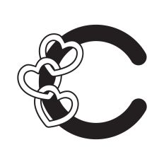 Letter C with hearts