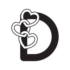 Letter D with hearts