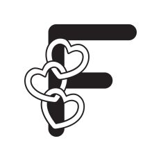 Letter F with hearts