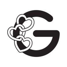 Letter G with hearts