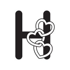 Letter H with hearts