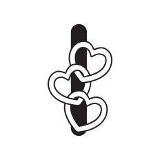Letter I with hearts