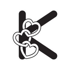 Letter K with hearts
