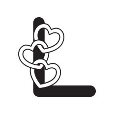 Letter L with hearts