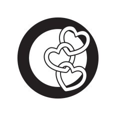 Letter O with hearts