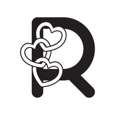 Letter R with hearts