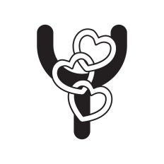 Letter Y with hearts