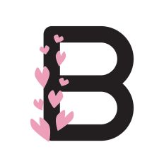 Letter B with hearts