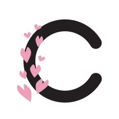 Letter C with hearts