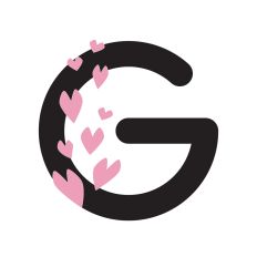 Letter G with hearts