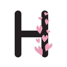 Letter H with hearts