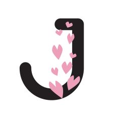 Letter J with hearts