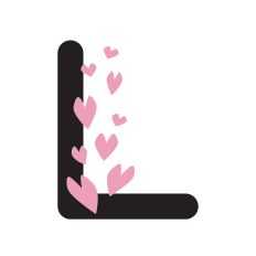 Letter L with hearts